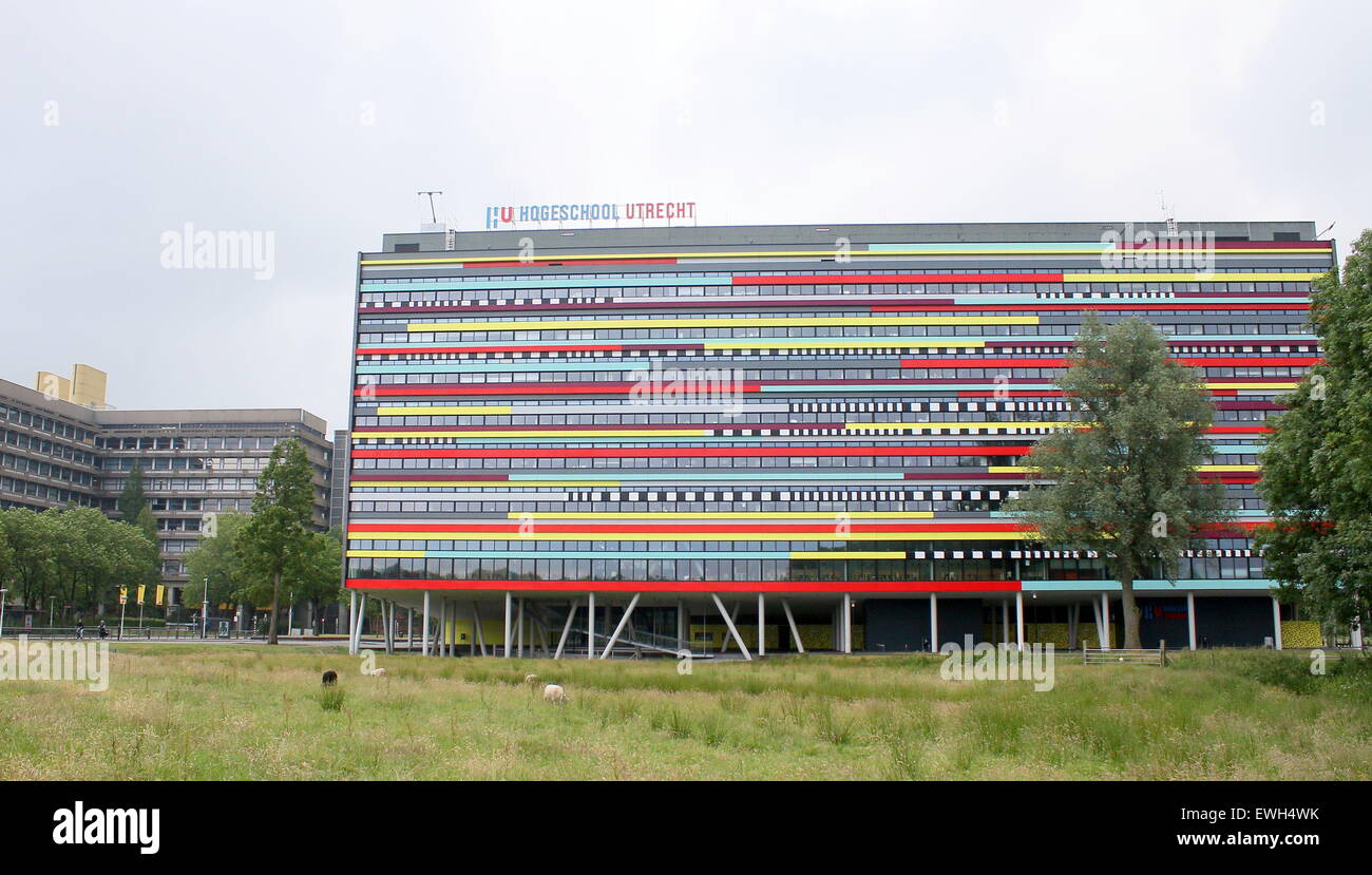 Université de sciences appliquées (Hogeschool van Utrecht) bâtiment sur le campus de l'Université Uithof, Utrecht, Pays-Bas Banque D'Images