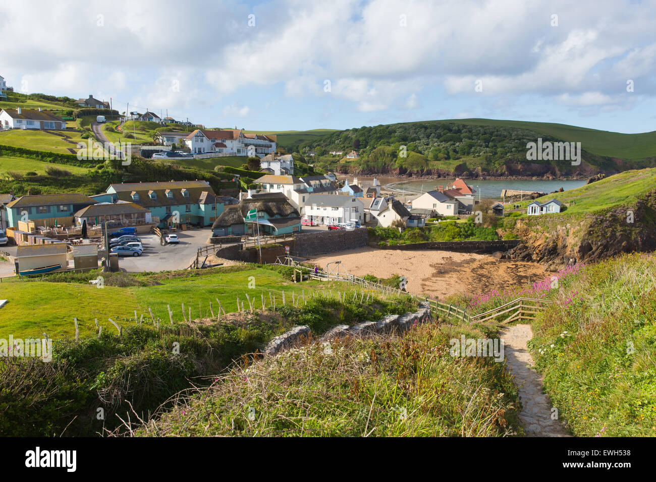 Hope Cove South Devon England UK près de Salcombe Kingsbridge et Thurlestone sur le south west coast path Banque D'Images