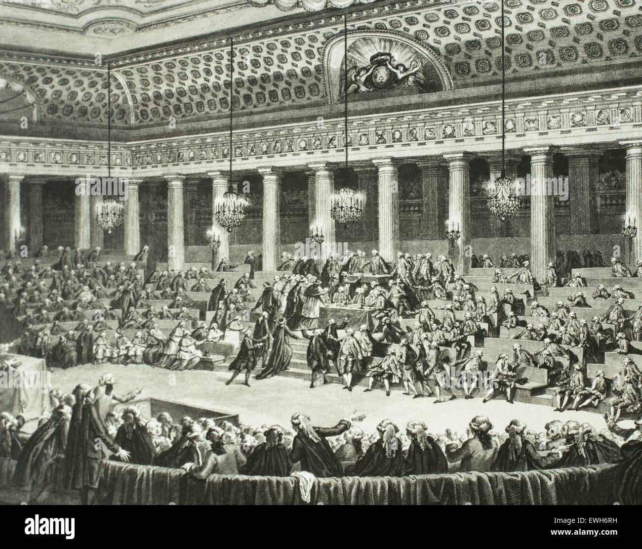 Assemblée nationale constituante. A l'Assemblée nationale de fromed le 9 juillet 1789, au cours des premières étapes de la Révolution française. Dissout le 30 septembre 1791. La gravure. 19e siècle. Banque D'Images