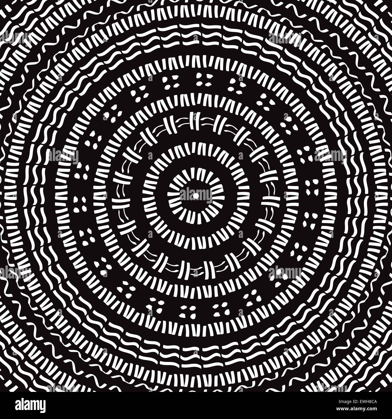 Modèle circulaire dessiné à la main. Mandala. Illustration de Vecteur