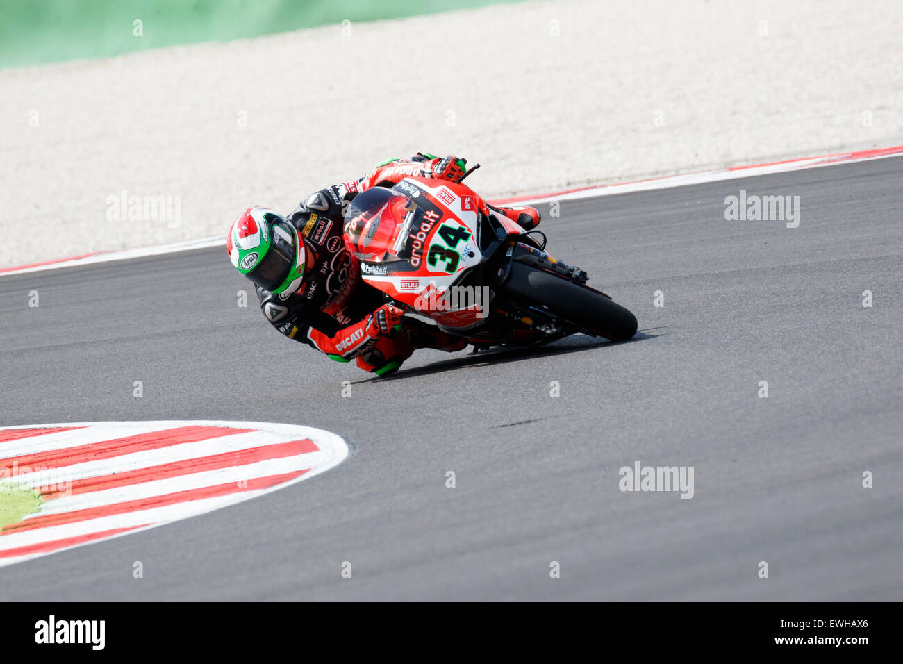 Misano Adriatico, Italie - 20 juin 2015 : Ducati Panigale R d'Aruba.il Racing-Ducati Équipe SBK, entraîné par Davide Giugliano Banque D'Images