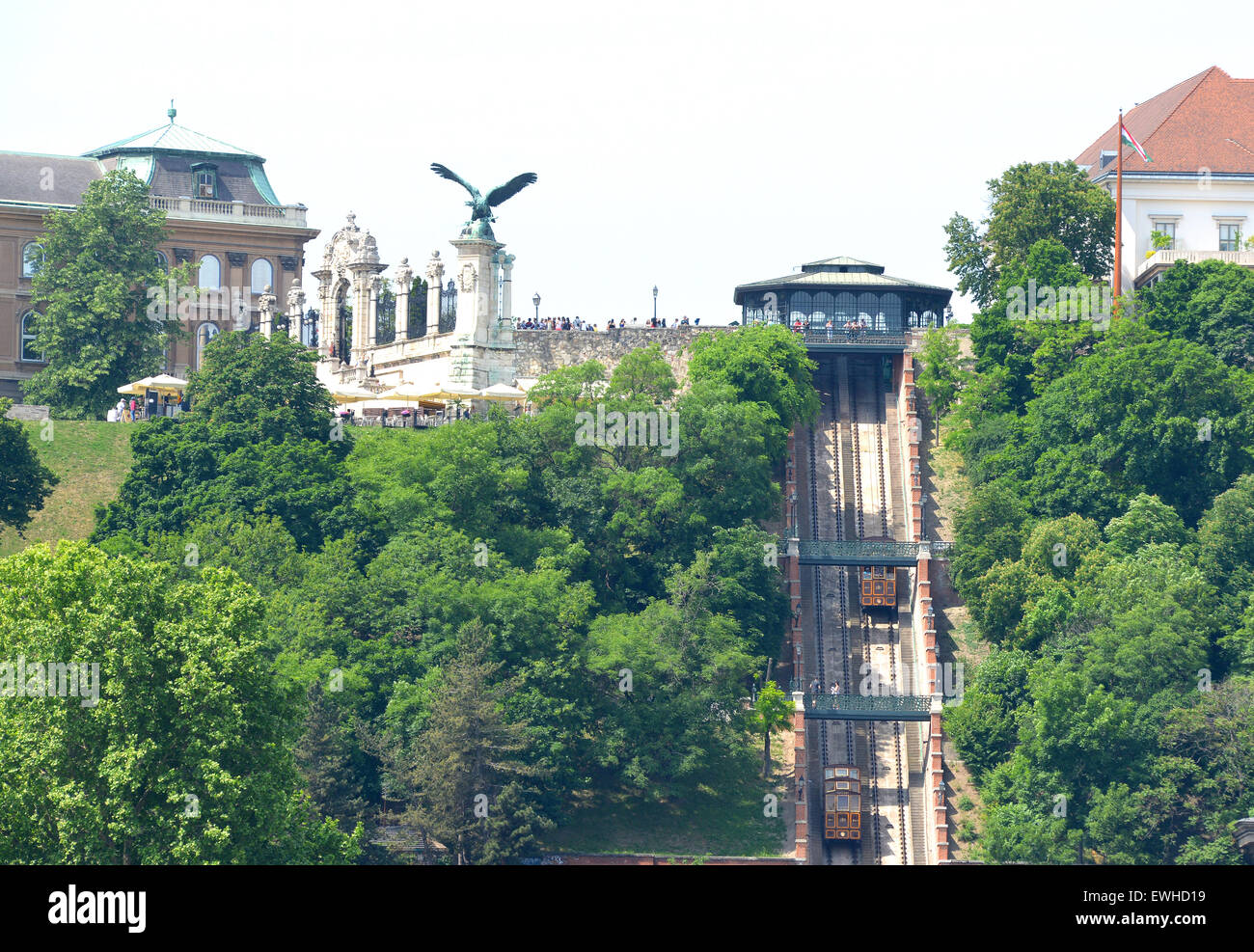 Funiculaire de château de Buda à Budapest, Hongrie Banque D'Images