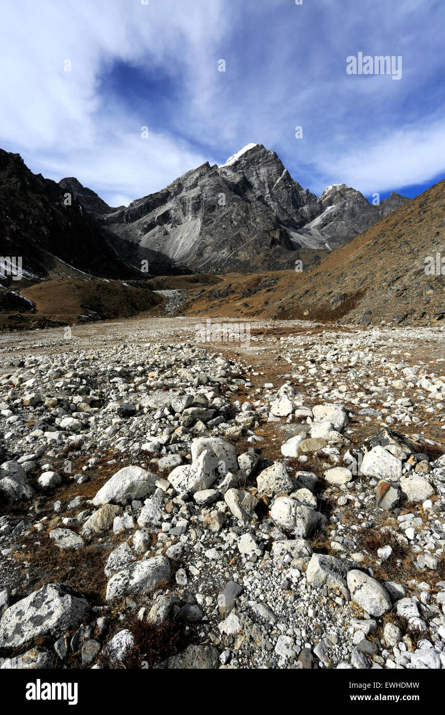 Awi Peak mountain 5245 M, camp de base de l'Everest trek, parc national de Sagarmatha, UNESCO World Heritage Site, Solu-Khumbu, district Banque D'Images