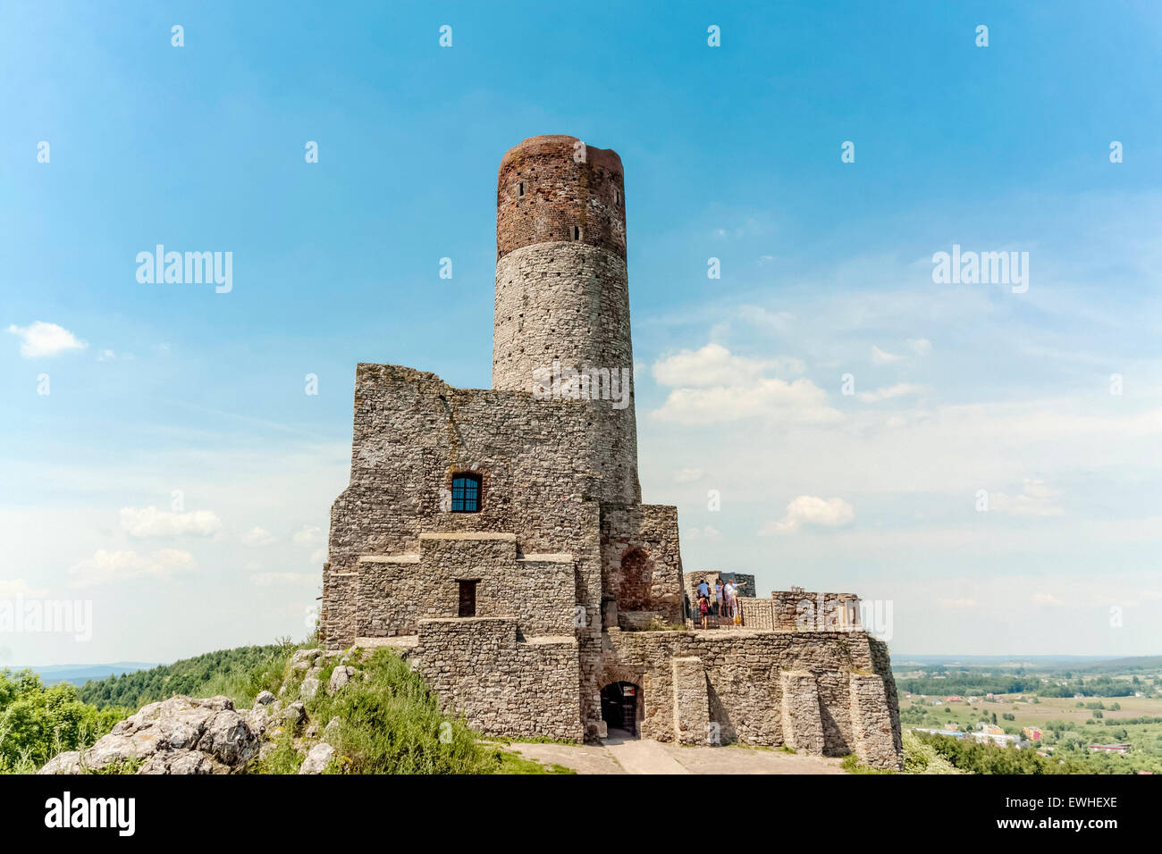 Checiny Château, Pologne Banque D'Images