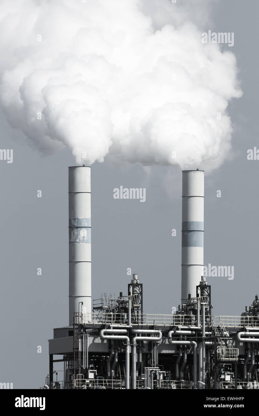 Les tuyaux de l'usine d'émissions de fumée Banque D'Images