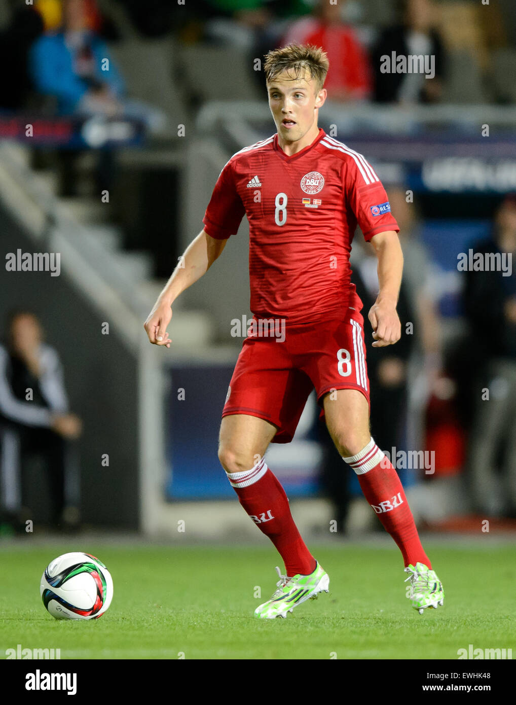 Prague, République tchèque. 20 Juin, 2015. Lasse du Danemark Vigen Christensen en photo au cours de l'Em sous-21s match de football entre l'Allemagne et le Danemark dans la Synot Tip Arena à Prague, République tchèque, 20 juin 2015. Photo : Thomas Eisenhuth/DPA - PAS DE FIL - SERVICE/dpa/Alamy Live News Banque D'Images