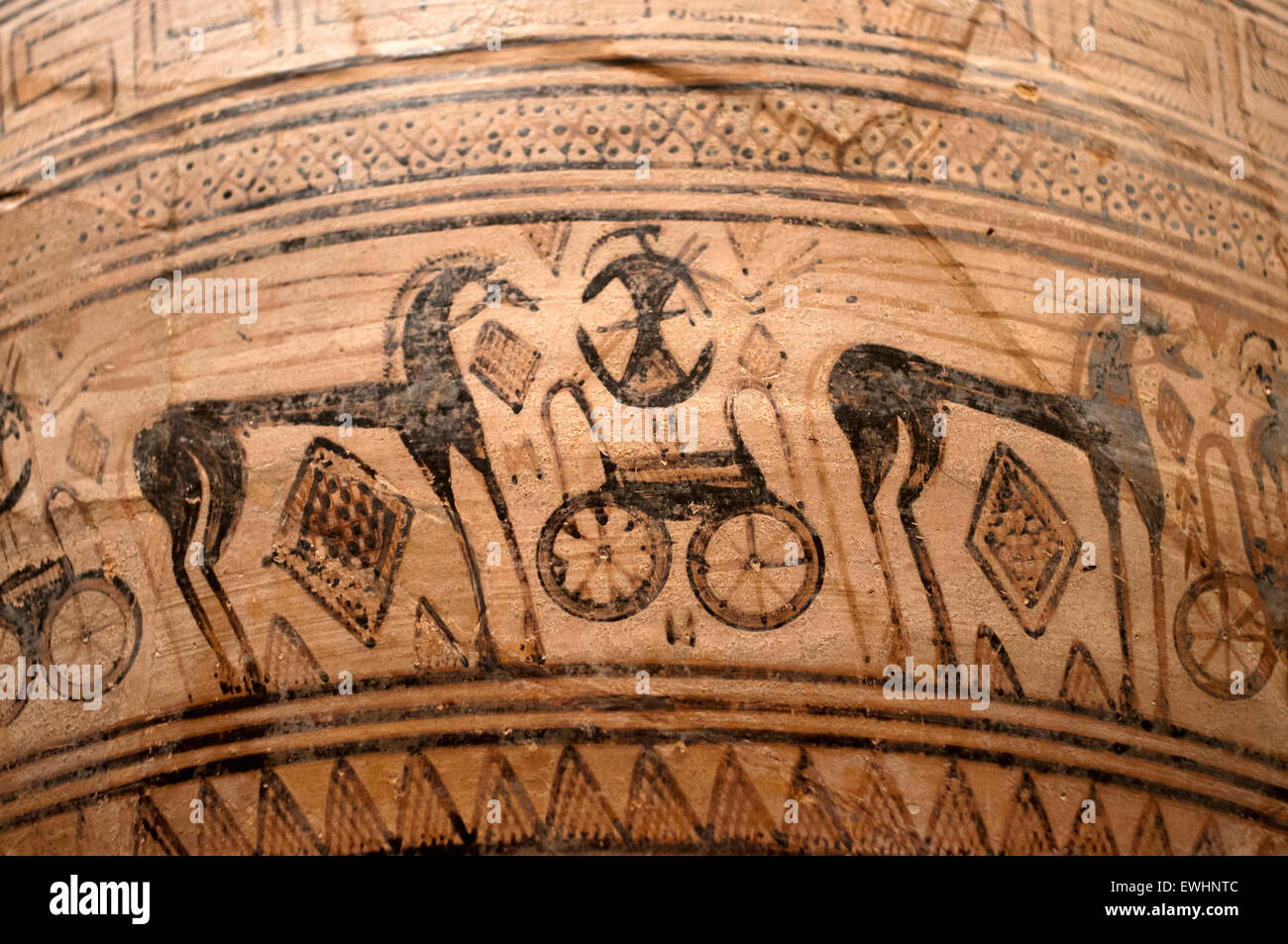 Cratère en terre cuite. Grenier, grec, géométrique, ca. 725 B.C. Atributed Trachones à l'atelier. Chambre de la Grèce dans le quatrième ce Banque D'Images