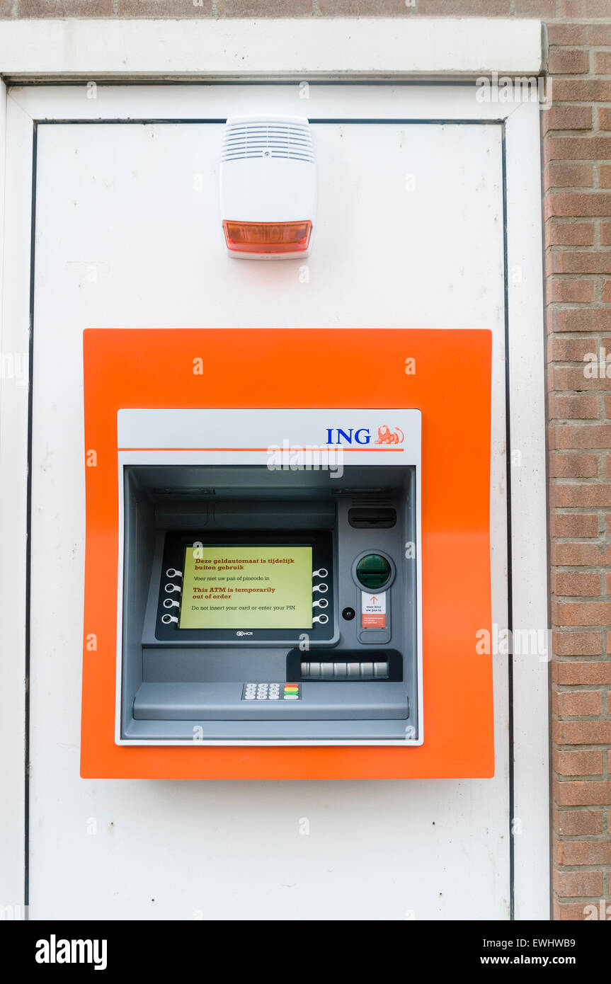 Cash machine ATM ING Banque D'Images