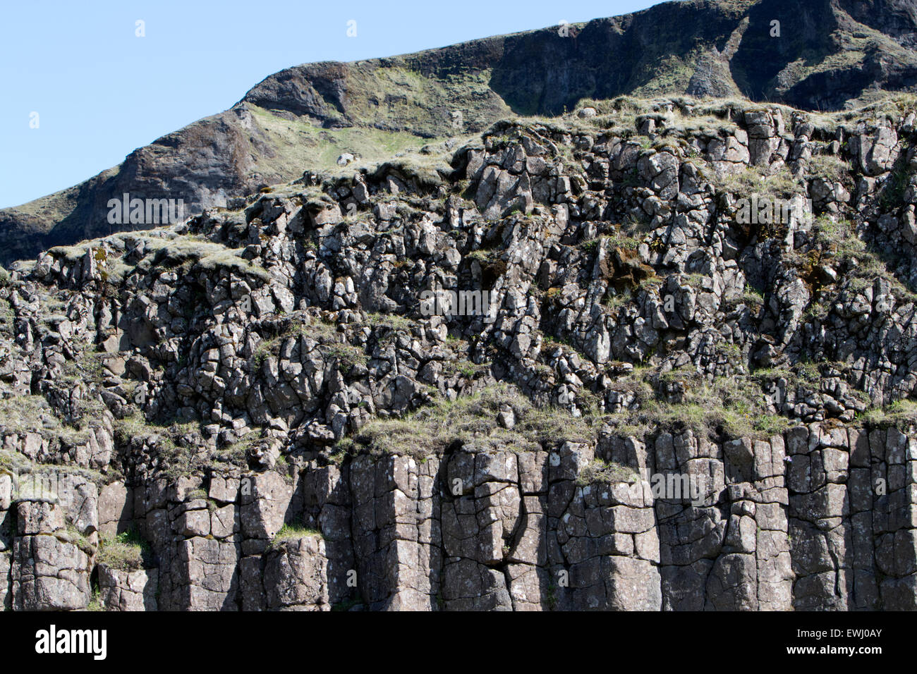 Dverghamrar colonnes de basalte volcanique roches nain et le cube de l'Islande Banque D'Images