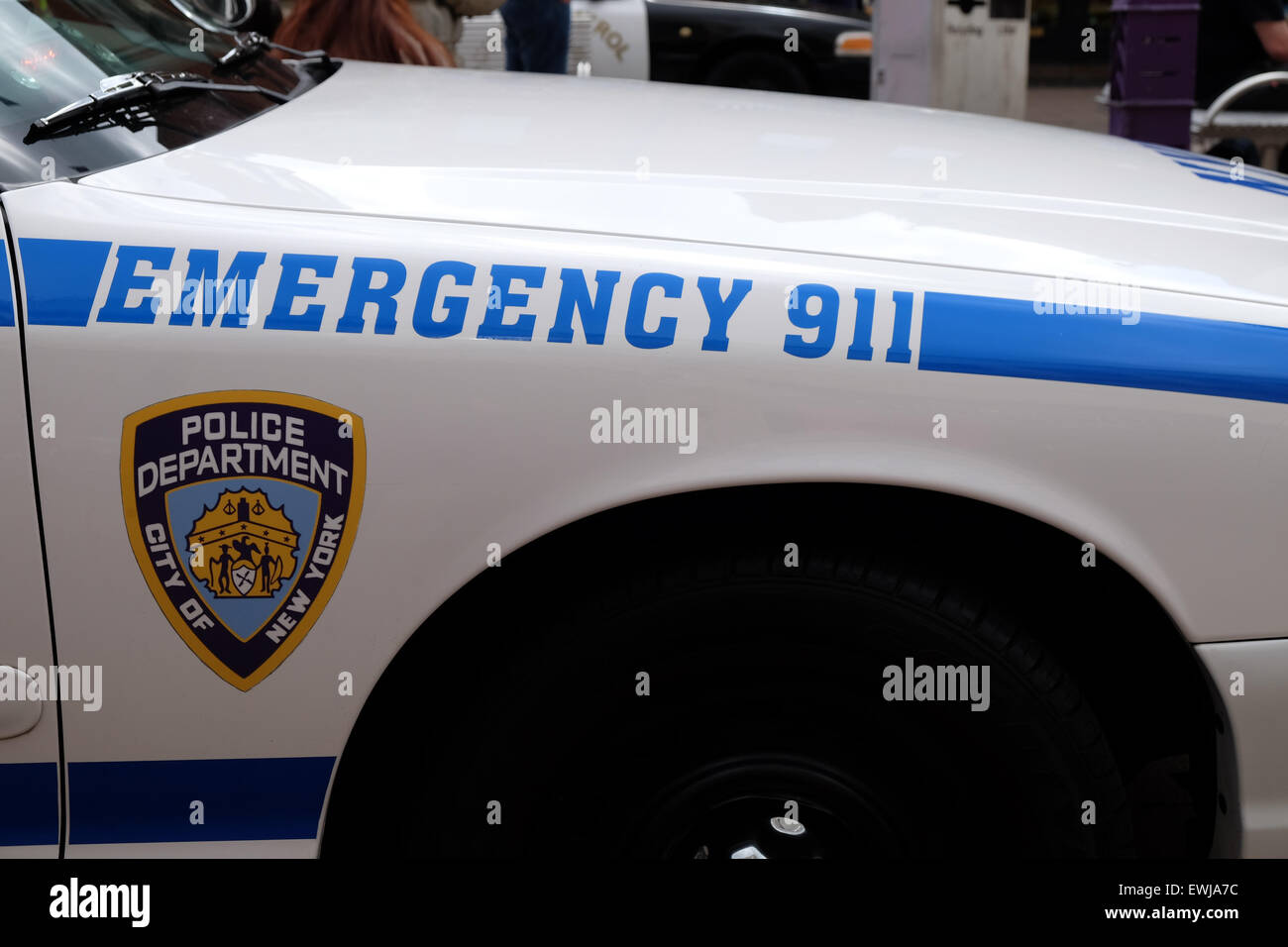 Voiture de police de new york a photographié à un salon de voitures Banque D'Images