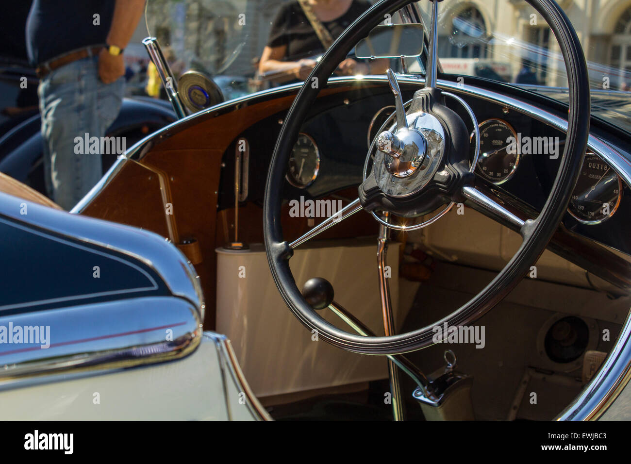 Alfa Romeo 6 C 1750 GC (année 1938) au cours d'une exposition de voitures anciennes en Italie. Banque D'Images