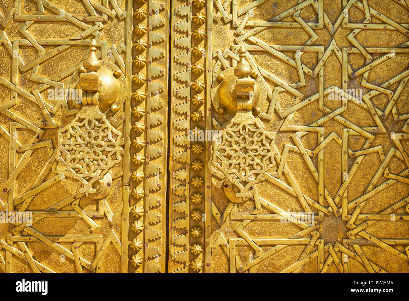 Détail de la porte,le Palais Royal à Fès, au Maroc, Afrique Banque D'Images