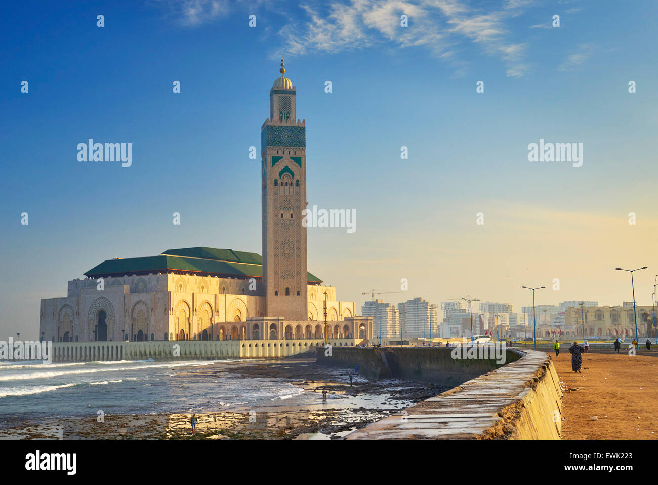 Mosquée Hassan II, Casablanca, Maroc, Afrique Banque D'Images