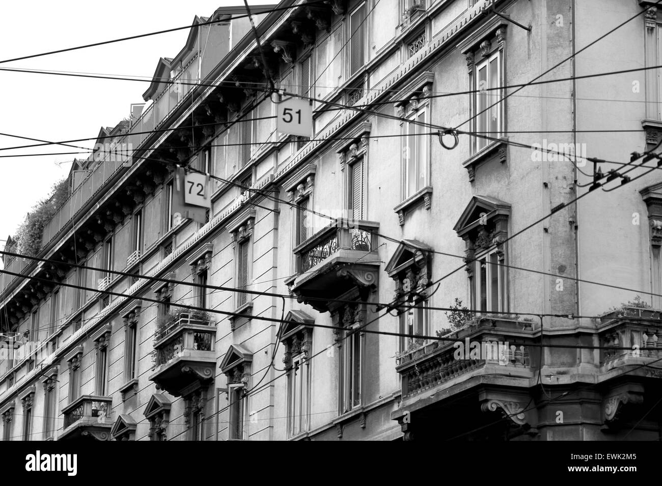 Ancien bâtiment résidentiel de Milan à Milan, Italie Banque D'Images