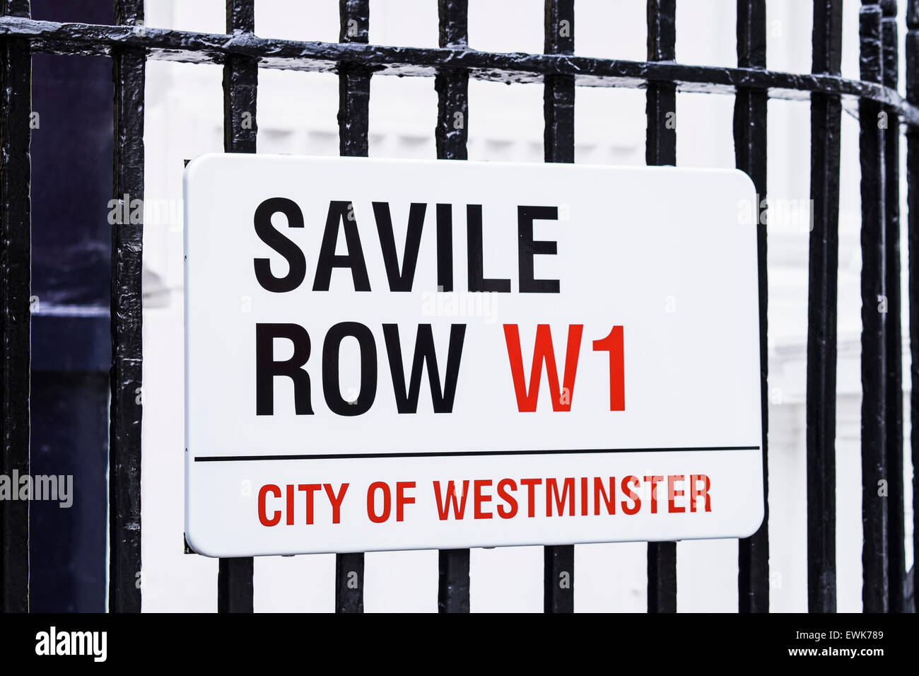 Plaque de rue Savile Row Londres, Angleterre, Royaume-Uni Banque D'Images
