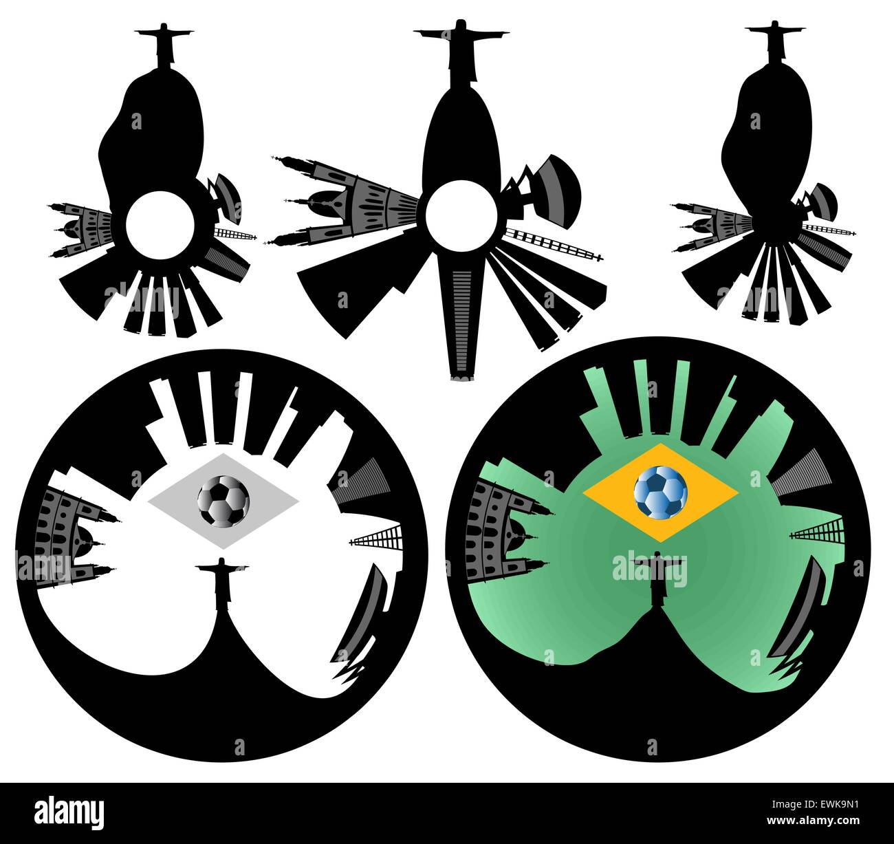Vector illustration de la Rio de Janeiro skyline - style unique Illustration de Vecteur