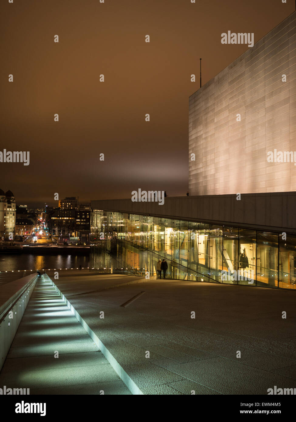 Oslo Opera House photo de nuit Banque D'Images