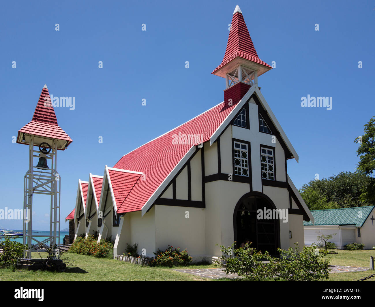 Eglise Notre Dame Auxiliatrice Cap Malheureux ile Maurice ocean indien Banque D'Images