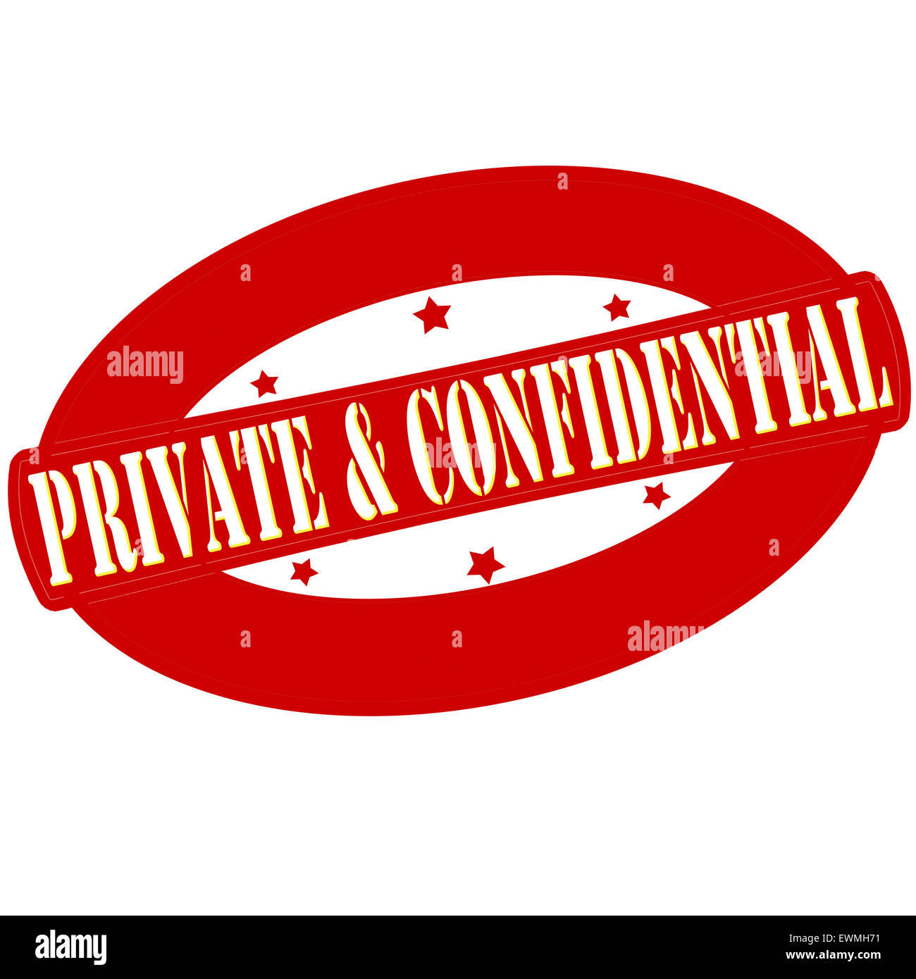Timbre avec mots privé et confidentiel à l'intérieur, illustration Banque D'Images