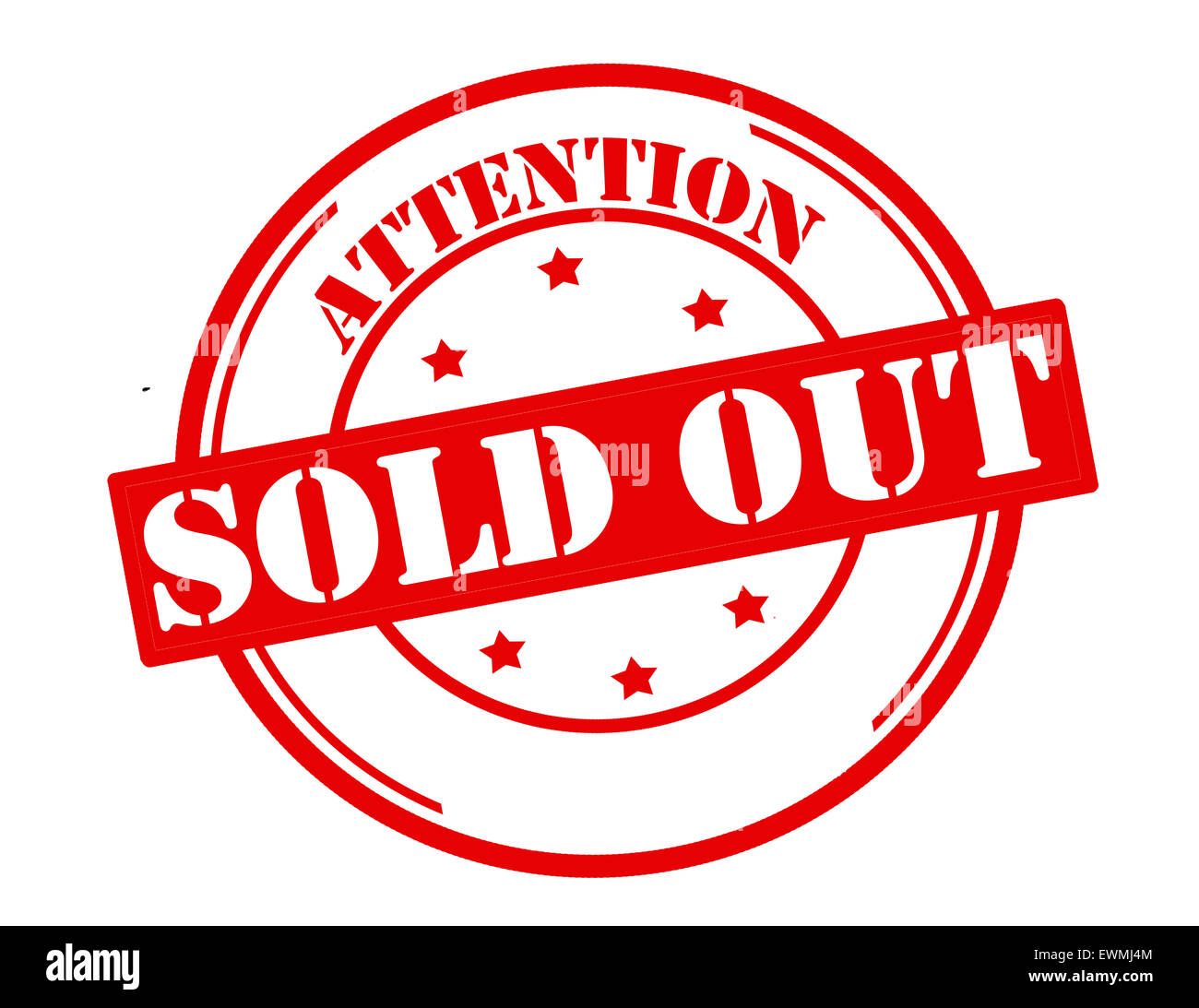 Stamp avec attention le texte complet à l'intérieur, illustration Banque D'Images