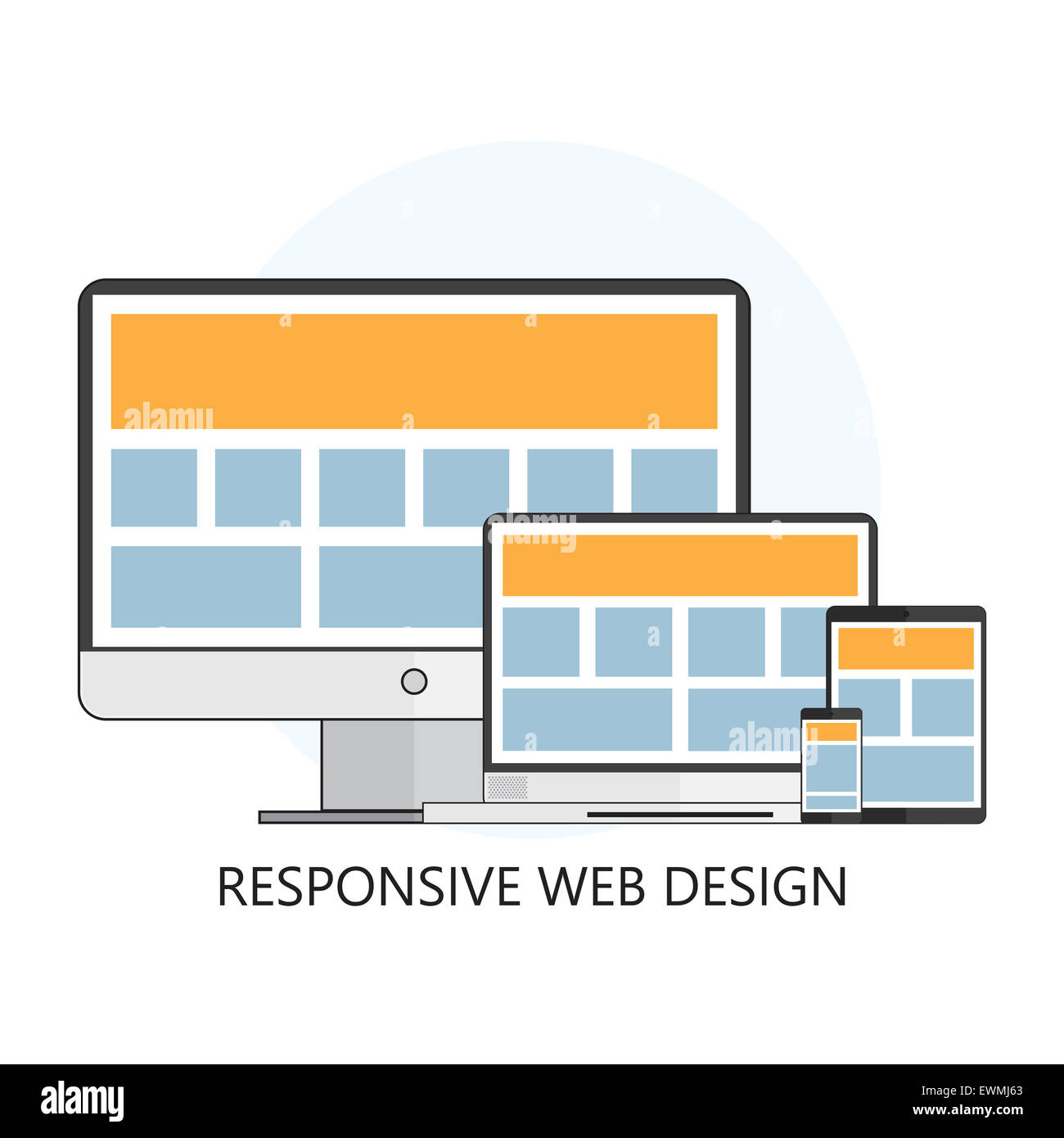 Icône Responsive Web Design Banque D'Images