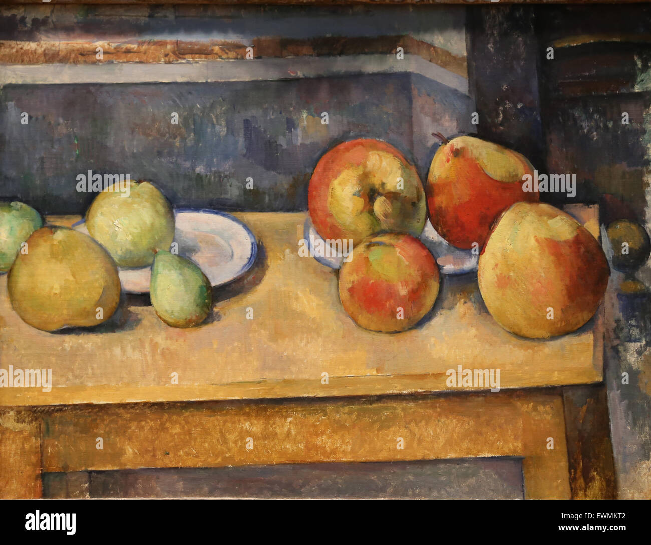 Paul Cézanne (1839-1906). Le peintre français. Nature morte avec pommes et poires, ca. 1891-1892. Huile sur toile. Banque D'Images