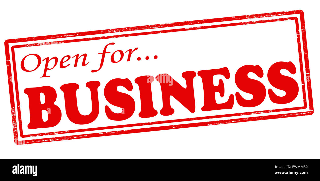 Timbre avec texte ouvert à l'intérieur d'entreprise, illustration Banque D'Images