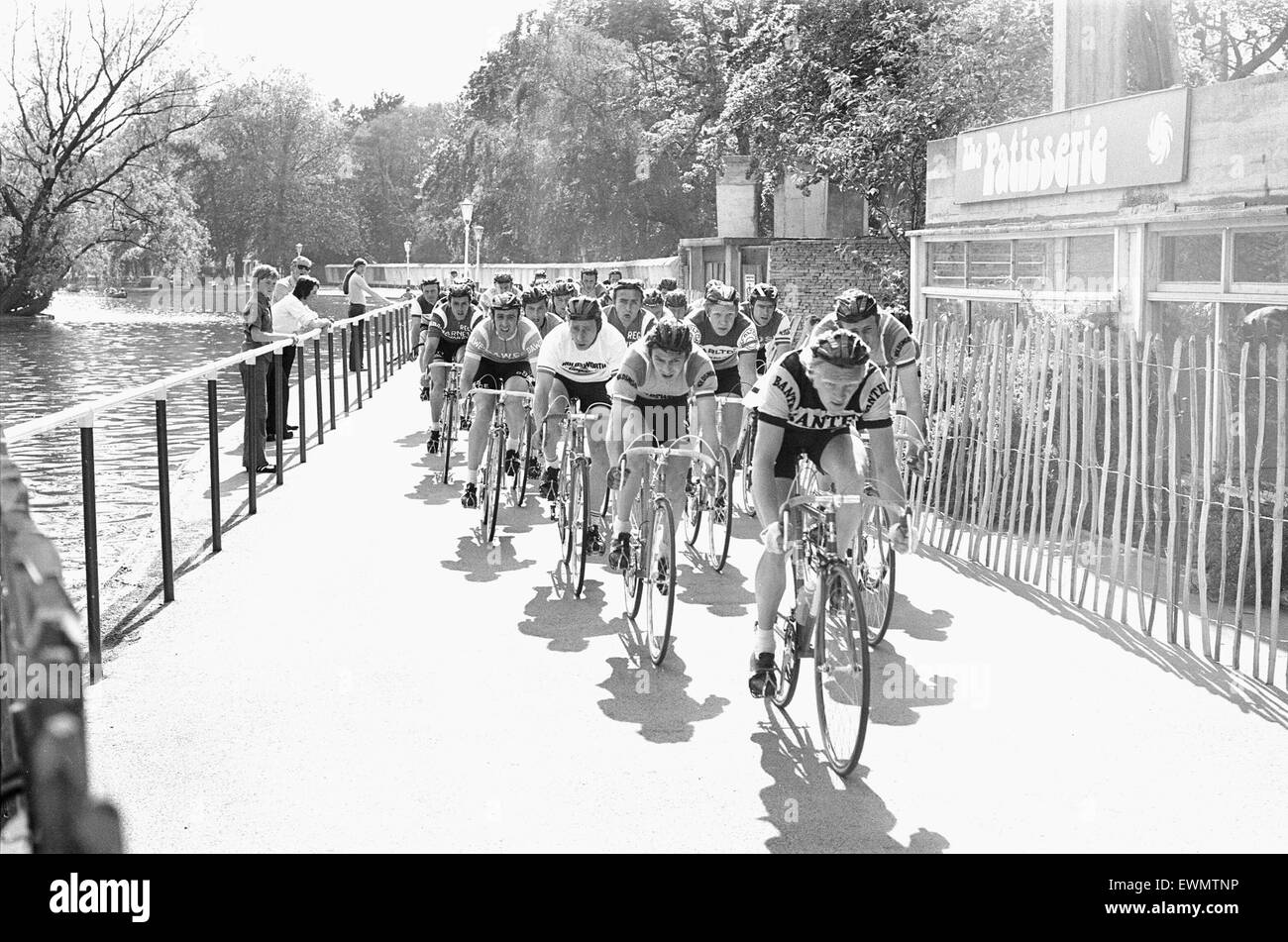 De l'action vélo Câble Clark road race at Cannon Park 28 mai 1977 Banque D'Images