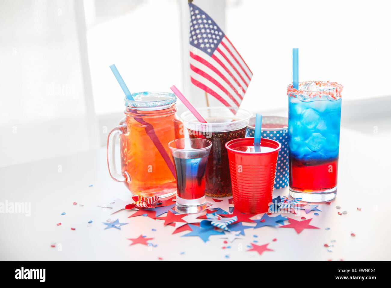 Des boissons sur l'indépendance américaine day party Banque D'Images