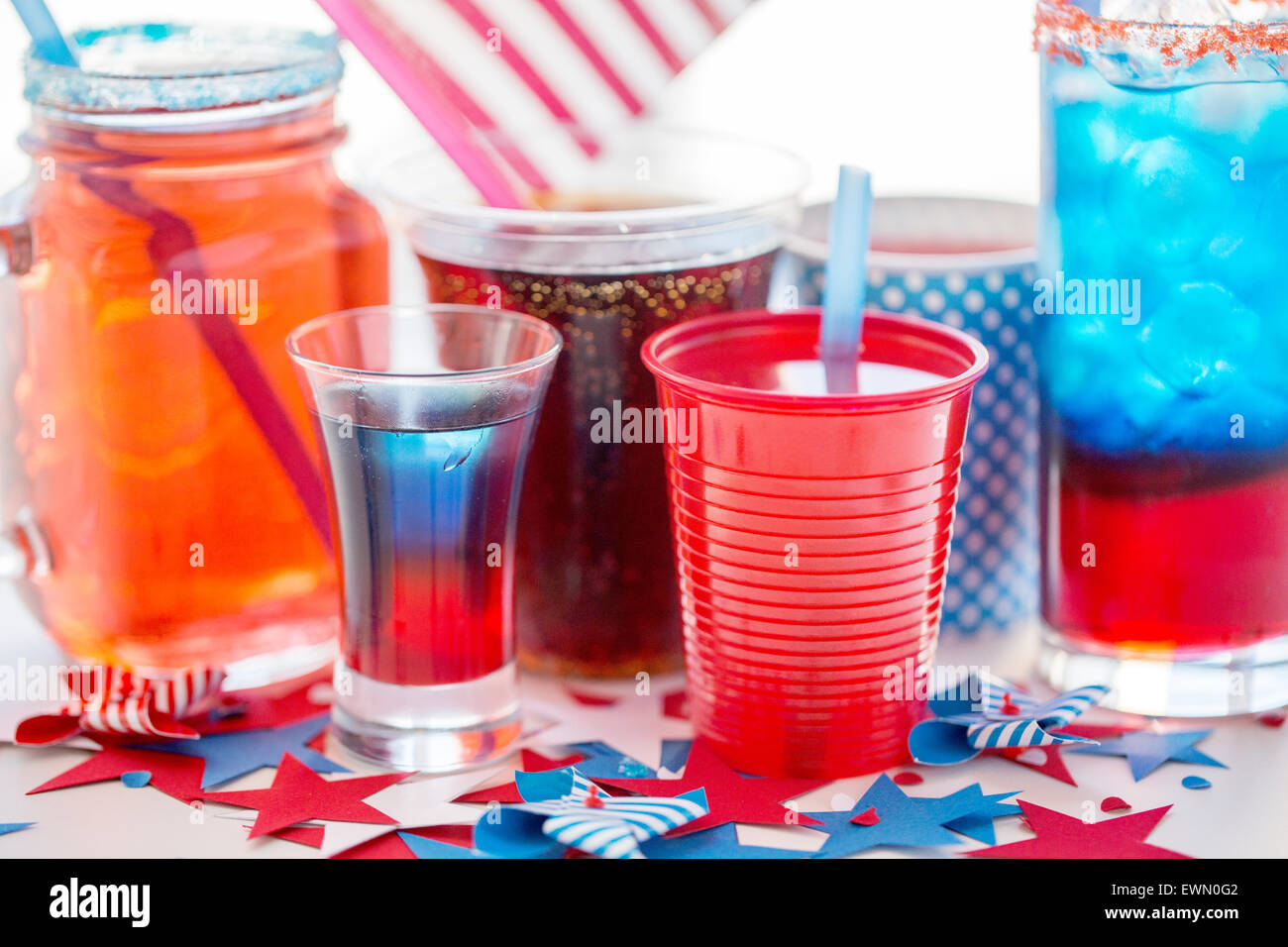 Des boissons sur l'indépendance américaine day party Banque D'Images