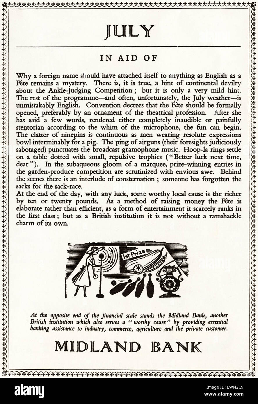 1950 vers 1954 Publicité Publicité magazine pour Midland Bank Banque D'Images