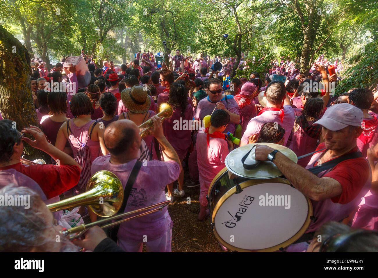 L'orchestre s'éclaire le festival. Bataille de la fête du vin. Haro. La Rioja. Espagne Banque D'Images