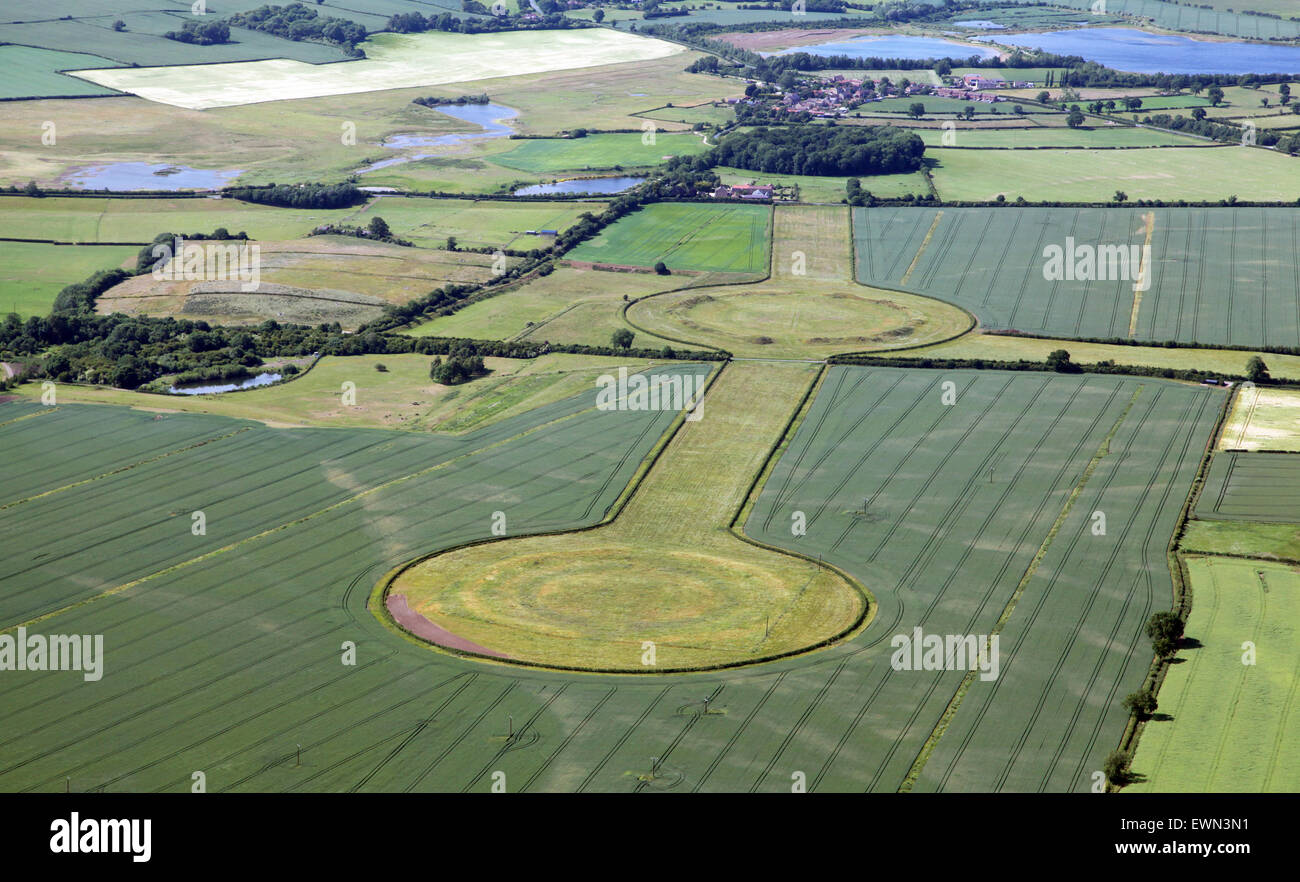 Vue aérienne de Thornborough Henges, Yorkshire du Nord Photo Stock Alamy