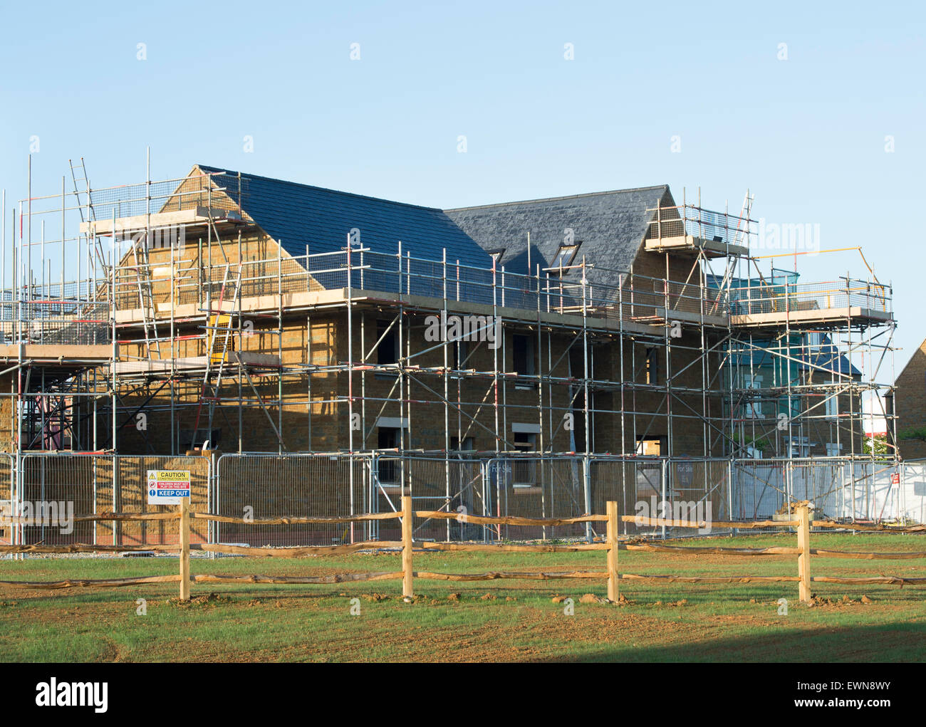 Construction maison à Adderbury, Oxfordshire, Angleterre Banque D'Images