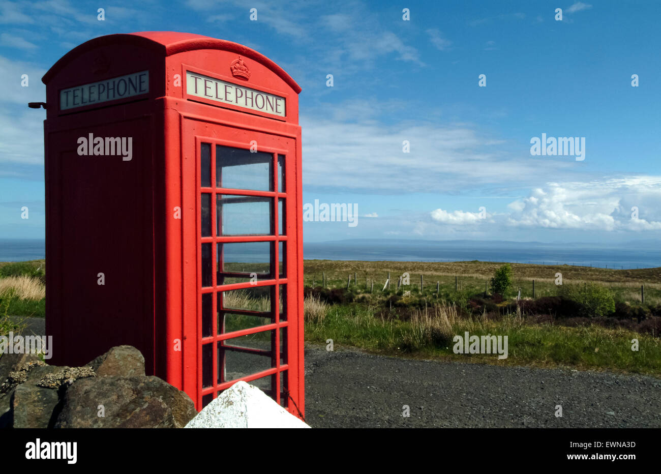 Téléphone fort dans le pays, à l'île de Skye, Écosse, Royaume-Uni, Europe Banque D'Images