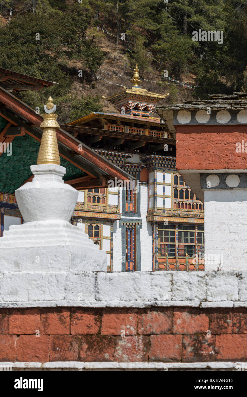 Kurje Lhakhang, Jakar, Bumthang, Bhoutan Banque D'Images
