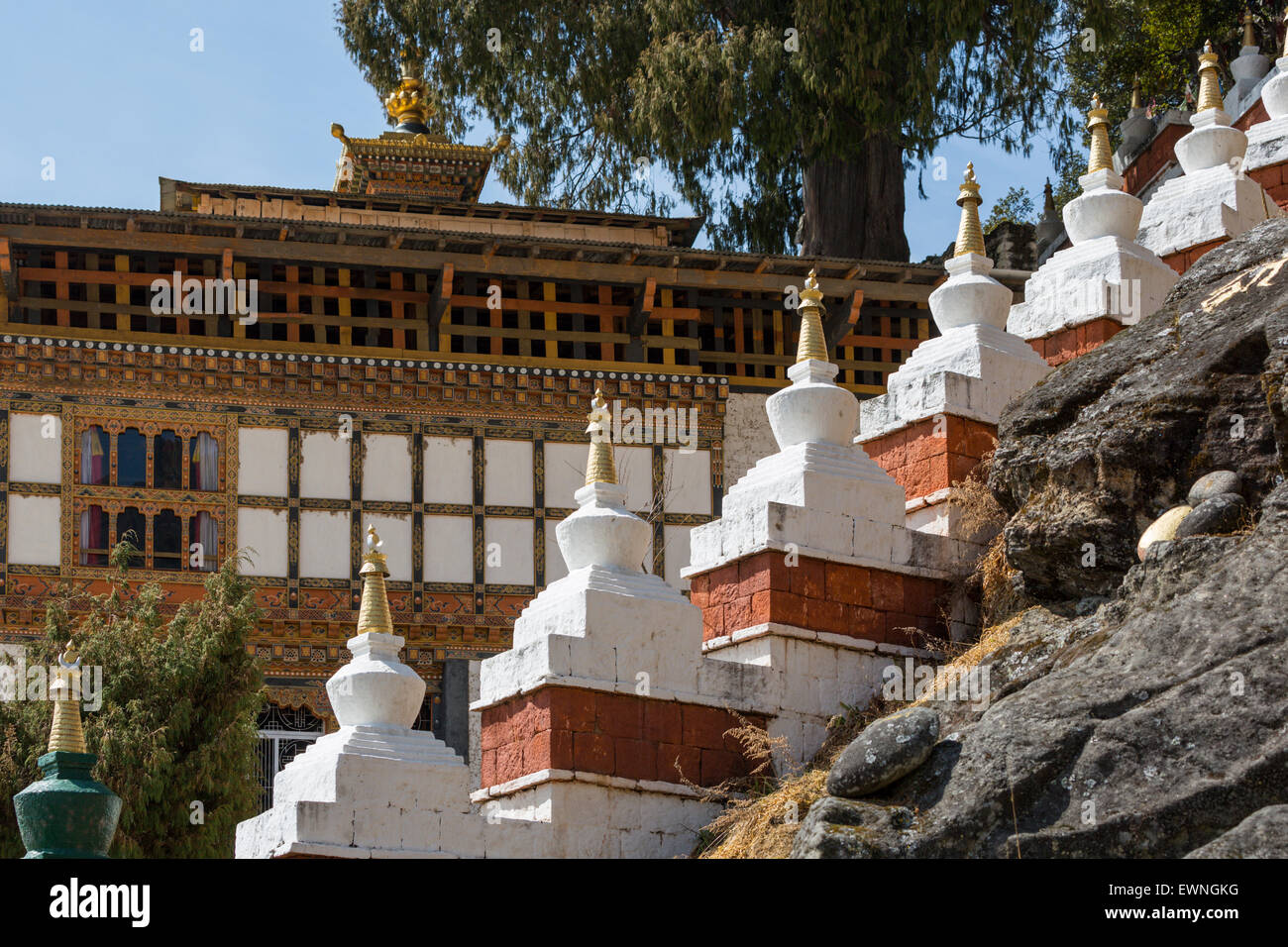 Kurje Lhakhang, Jakar, Bumthang, Bhoutan Banque D'Images