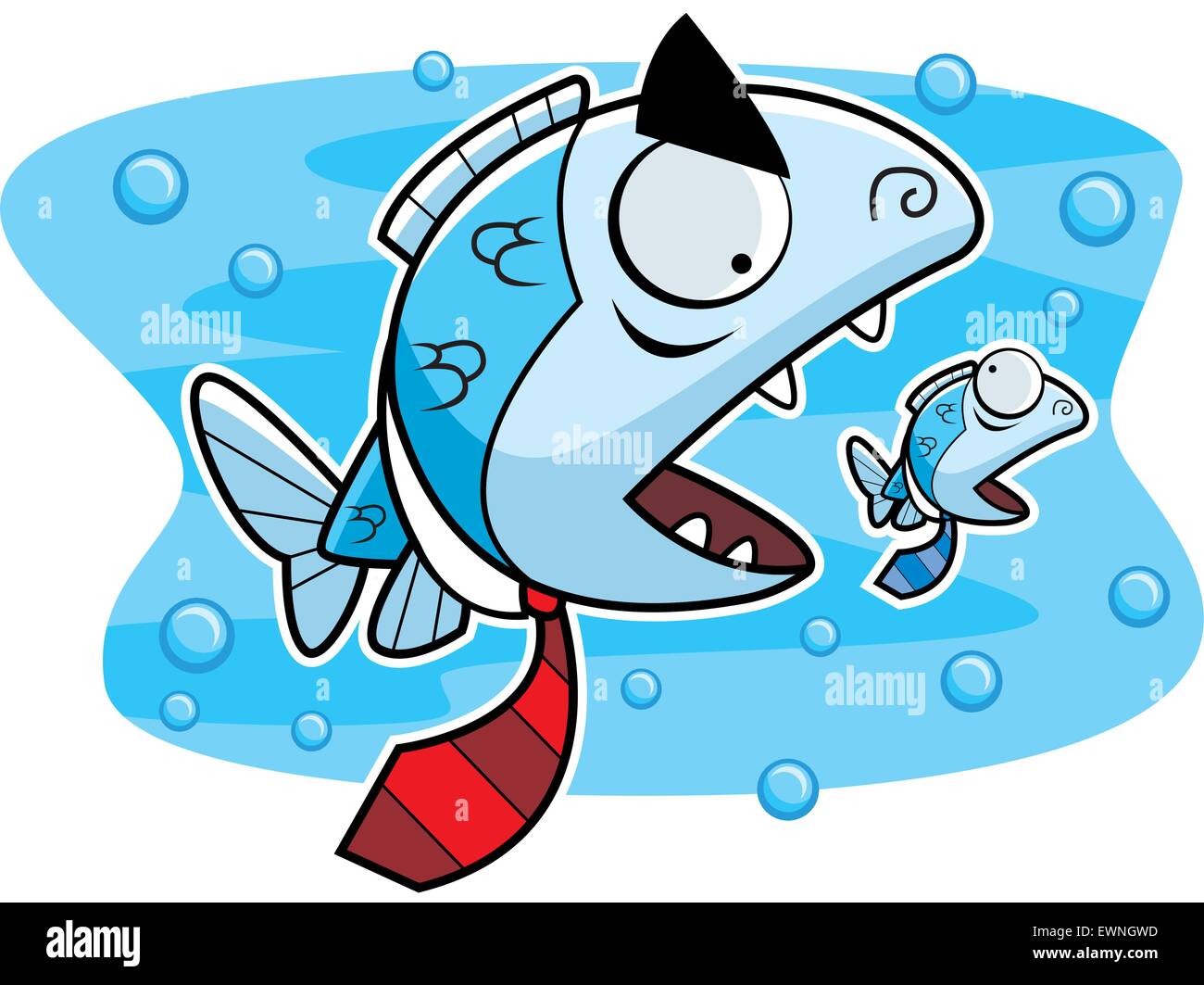 Un gros poisson dans un match nul de manger un petit poisson Image  Vectorielle Stock - Alamy