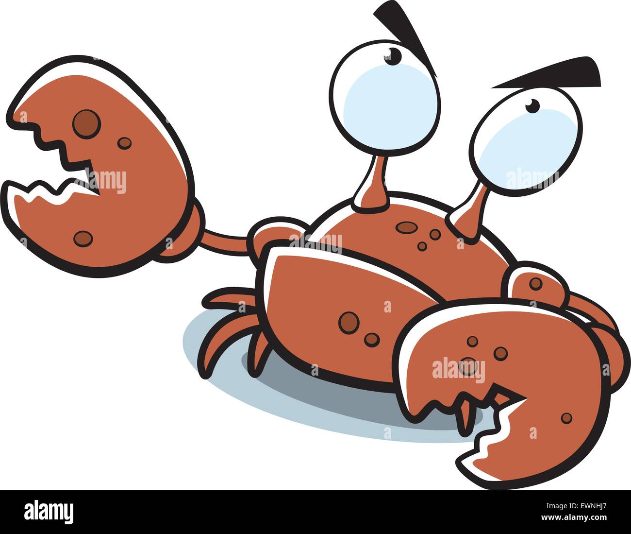Un dessin animé avec un crabe rouge crabby expression. Illustration de Vecteur