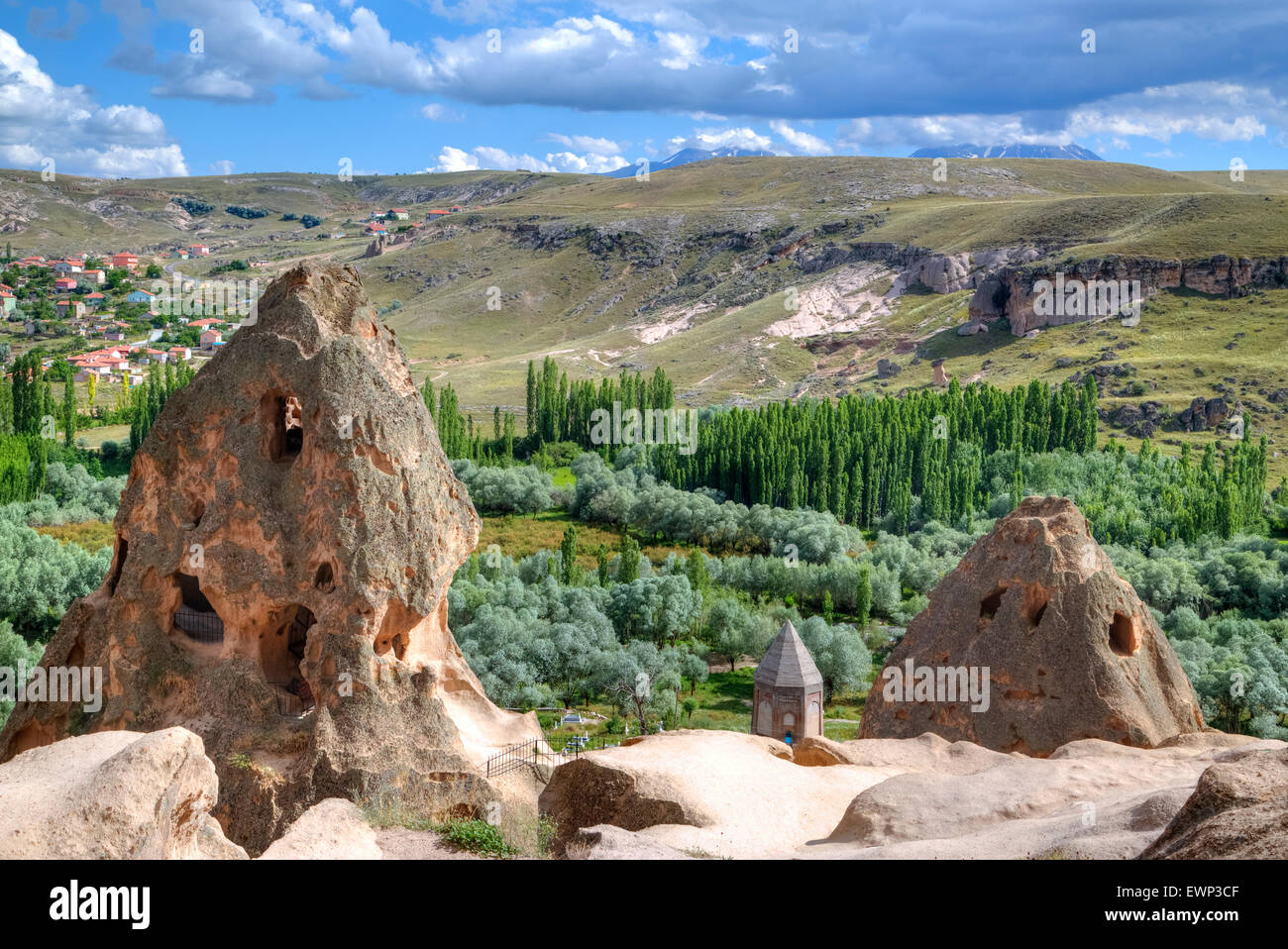 Selime, la vallée d'Ihlara, Aksaray, Anatolie, Turquie Banque D'Images
