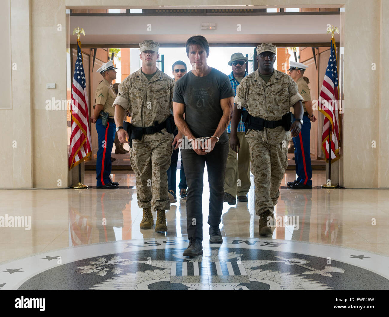 Mission : Impossible - Rogue Nation est d'une prochaine action américaine 2015 spy film écrit et réalisé par Christopher McQuarrie. Cette photo est pour un usage éditorial uniquement et est l'auteur de la société film et/ou le photographe attribué par le film ou la société de production et ne peut être reproduite que par des publications dans le cadre de la promotion du film ci-dessus. Un crédit obligatoire pour l'entreprise de film est nécessaire. Le photographe devrait également être portés lorsqu'il est connu. Banque D'Images