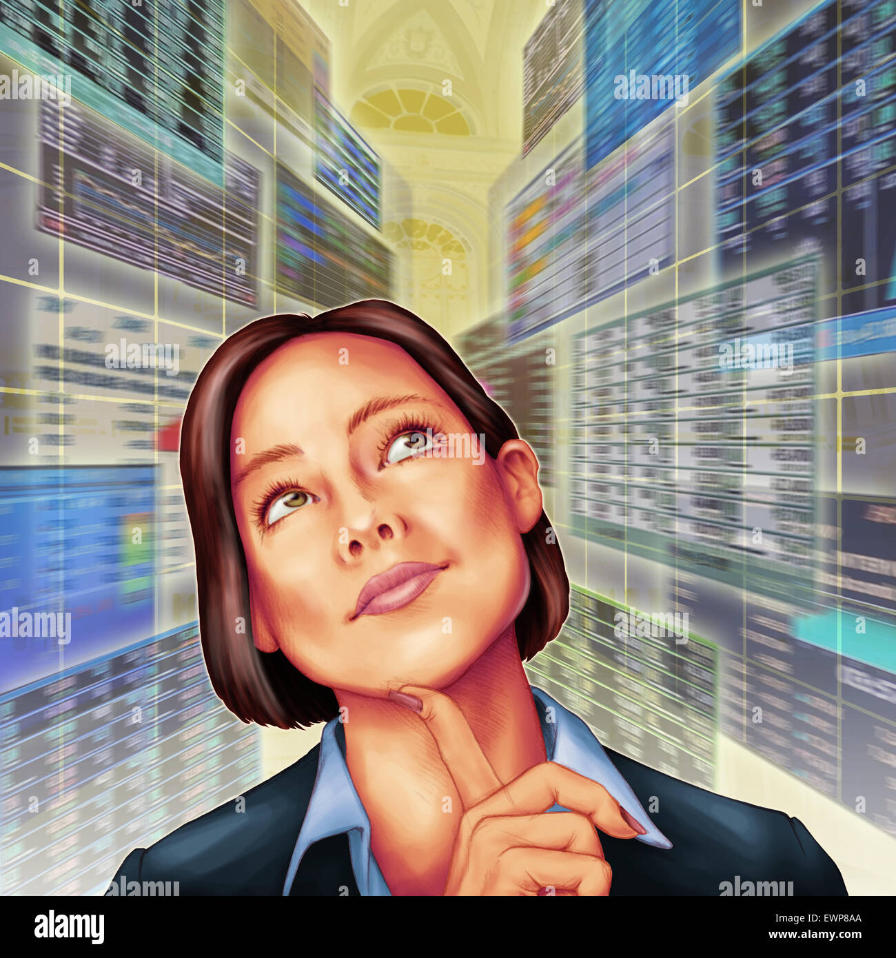 Image d'illustration de businessman day Dreaming in server room Banque D'Images