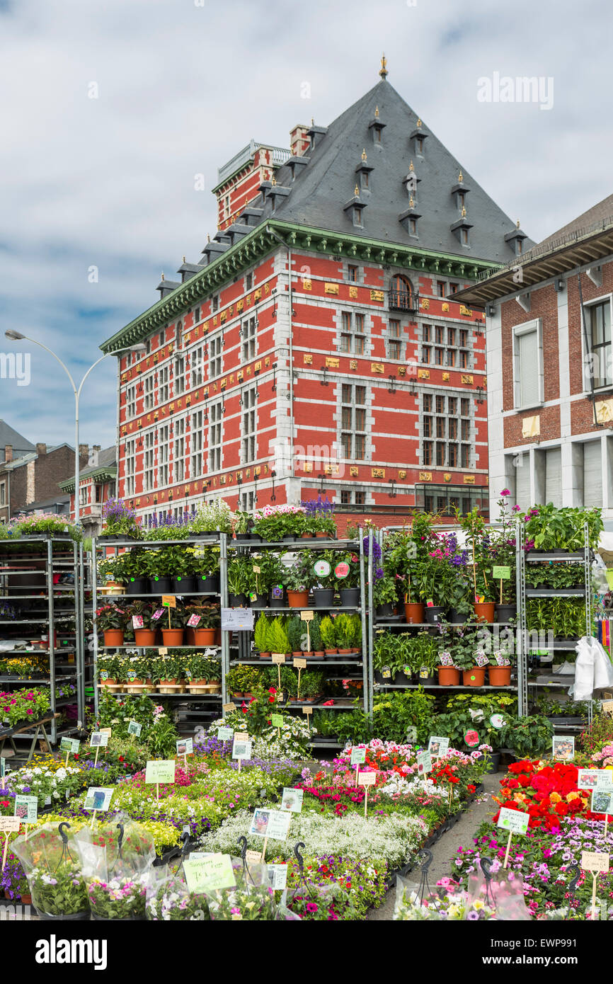 Le marché du dimanche La Batte, Liège, Belgique Banque D'Images