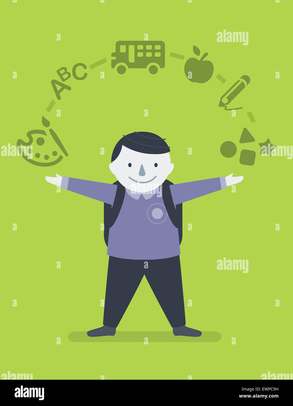 Portrait of businesswoman standing in front of doodle sur fond vert Banque D'Images