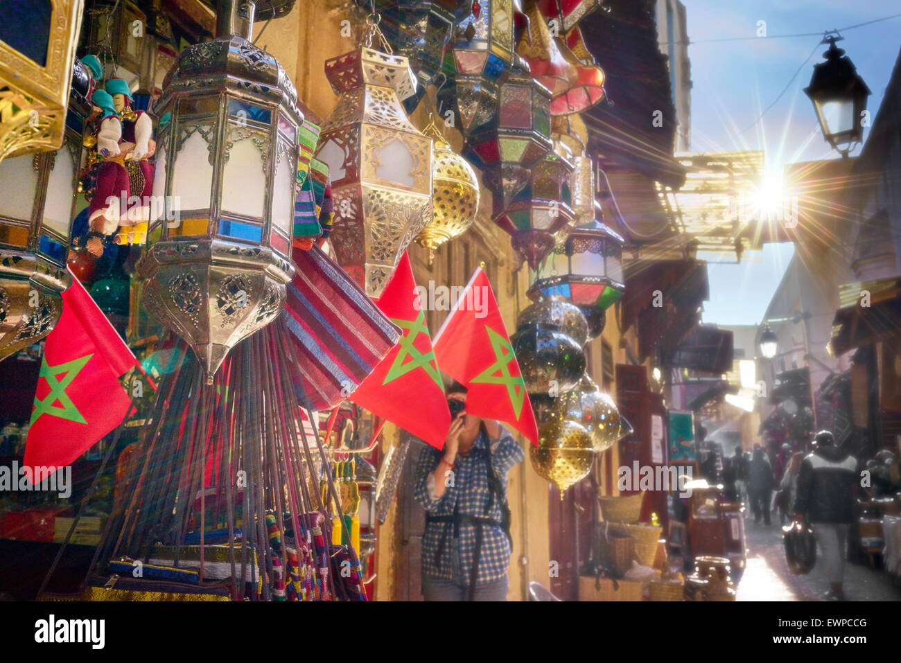 Souk à Fès Médina, Maroc, Banque D'Images