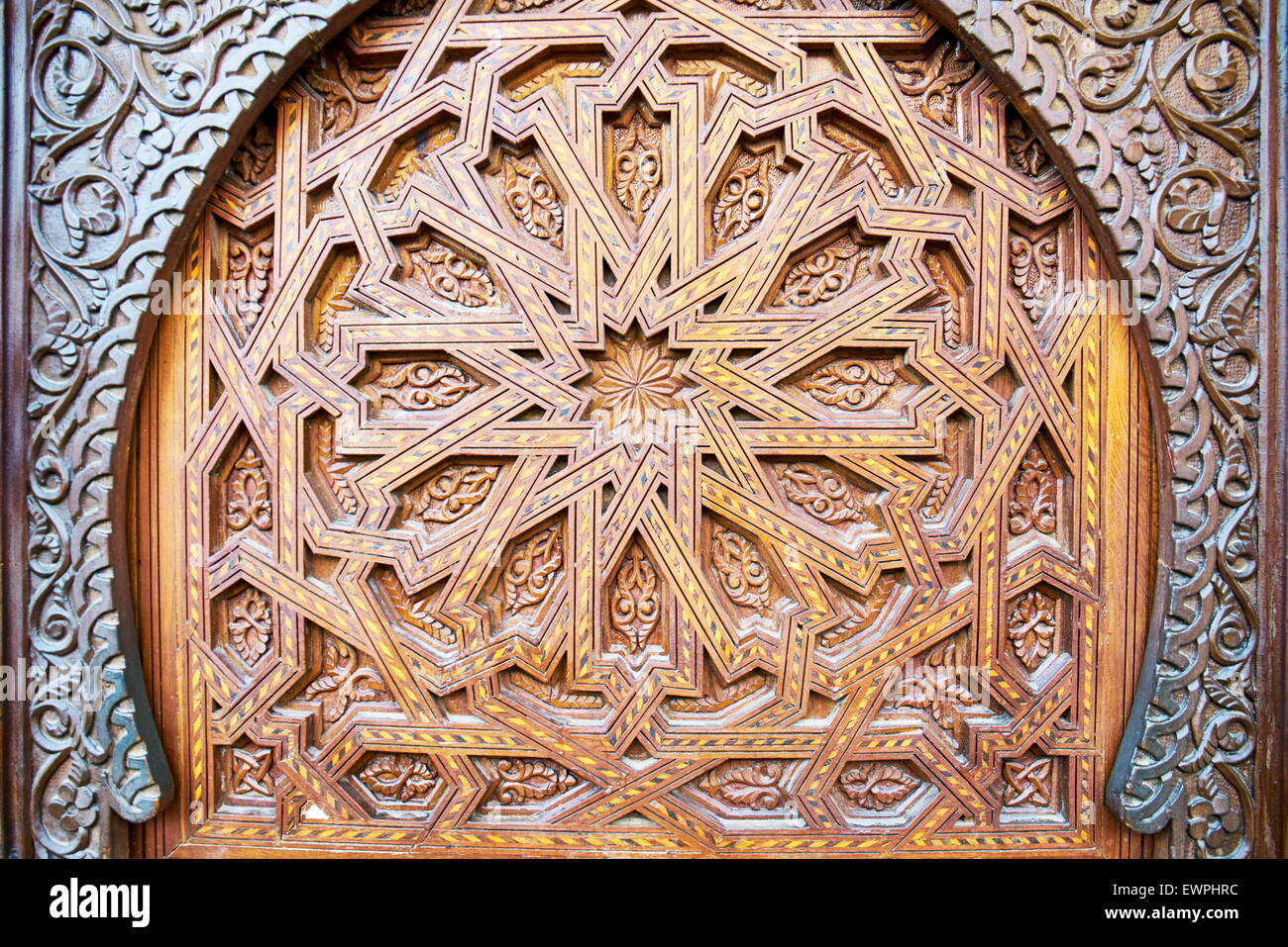 Détail de porte décorative, le Maroc, l'Afrique Banque D'Images