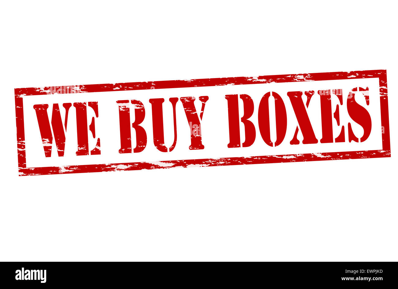 Timbres en caoutchouc avec du texte que nous achetons à l'intérieur des boîtes, illustration Banque D'Images