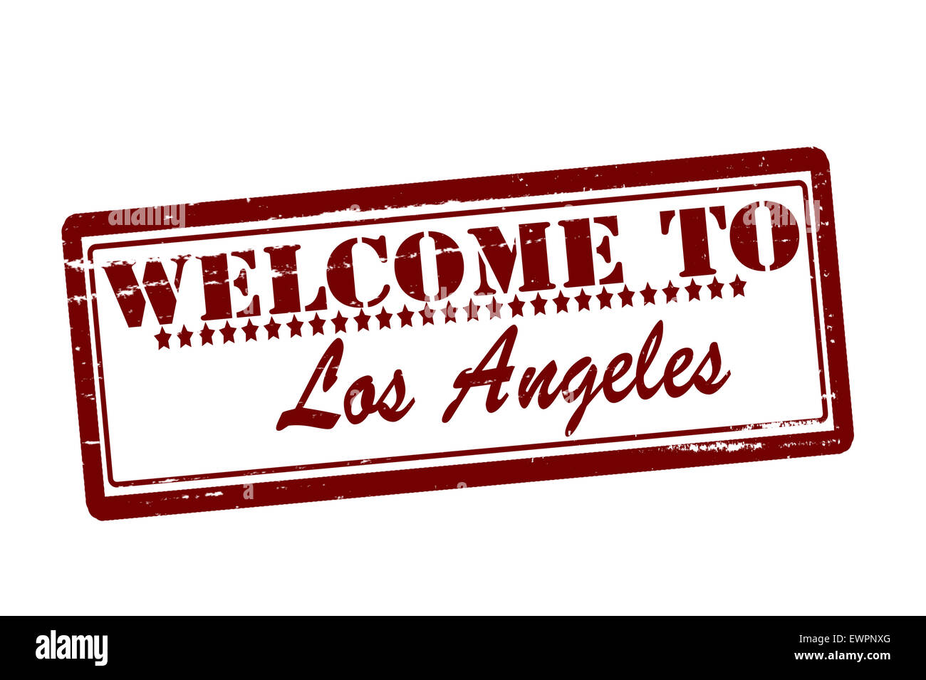Timbres en caoutchouc avec du texte bienvenue à Los Angeles à l'intérieur, illustration Banque D'Images