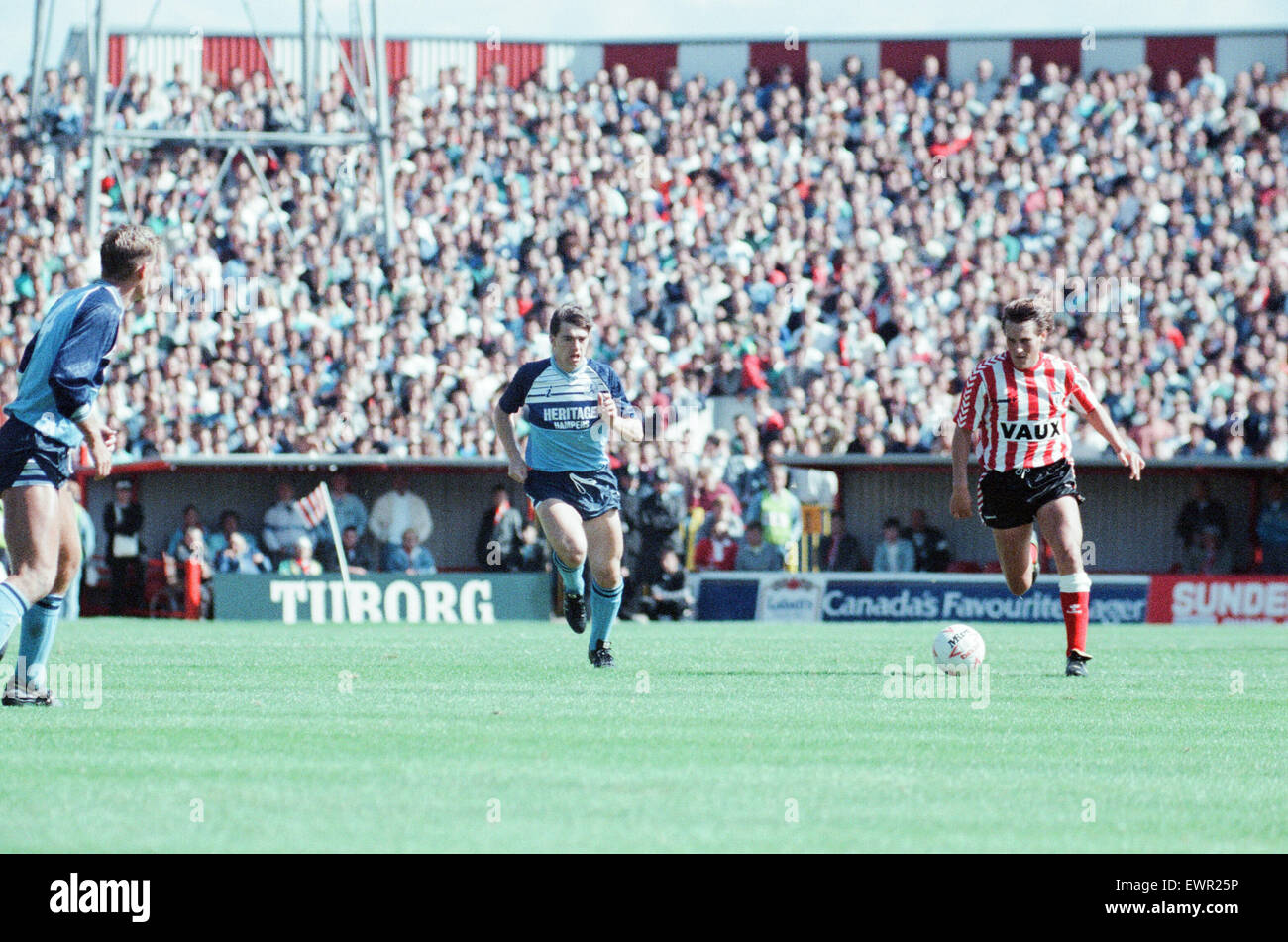 Sunderland 2-1 Middlesbrough, Division 2 match de championnat à Roker Park, dimanche 27 août 1989. Banque D'Images