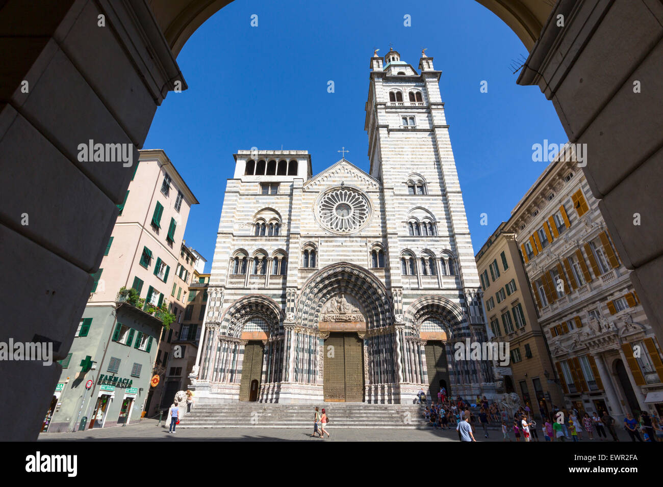 Gênes, Ligurie, Italie. Cathédrale gothique de San Lorenzo. Banque D'Images
